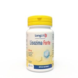LongLife® Lisozima Forte 250mg | Lisozima idrolizzato di albume d'uovo, vitamina C, lattoferrina e vitamina D-3 | Sistema immunitario | Capsule gastroresistenti | Vegetariano e senza glutine