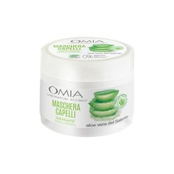 Omia - Maschera Per Capelli Erboristica con Aloe Vera del Salento, Trattamento Idratante e Illuminante per Capelli Secchi, Maschera per Lavaggi Frequenti, Senza Siliconi e SLES - Flacone da 250 ml