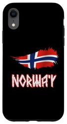 Carcasa para iPhone XR Diseño de bandera de estilo nórdico antiguo de Noruega
