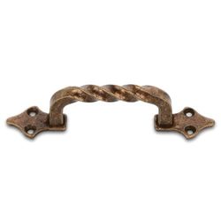 Amig - Puxador - modelo 1002 - Fabricado em aço - hardware rústico - Medida: 90 mm - sem placa - Inclui parafusos - Ideal para móveis - Acabamento: Couro