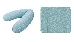 Rotho Babydesign Nursing pillow Multi, 190 x 35 cm, Wide changing pad 85 x 72 cm, 0 Month +, Ginkgo 21081 0292DO 01