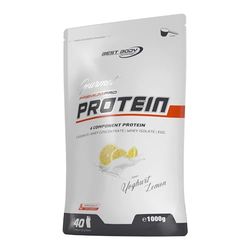Best Body Nutrition Gourmet Premium Pro Protein, Yaourt de citron, Shake protéiné à 4 composants: Caséinate, concentré de whey, isolat de whey, protéine d'œuf, sachet zippé de 1 kg