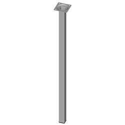 Element System 11101-00015, Pernas para móveis com base para aparafusar, tubo de aço quadrado