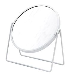 Ridder Miroir de Maquillage sur Pied - Blanc - Grossissement 5X - Pratique - Moderne