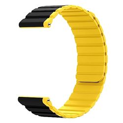 System-S Correa de silicona magnética de 20 mm para Samsung Galaxy Watch 5 4, color amarillo, negro y amarillo, Eine Grösse