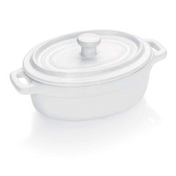 WAS 4954 161 - Cocotte de gres con tapa (16 x 9,3 x 5 cm, 24 unidades), color blanco