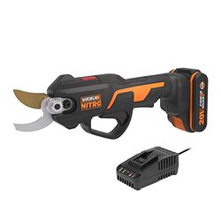WORX Tijera de poda a batería 20V WORX Nitro | Powershare | WG330E | Incluye 1 batería 2Ah y cargador | Cuchillas de alta resistencia con capacidad de 25mm de corte | Interruptor de seguridad | Ligera