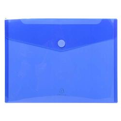 Exacompta - Ref 56420E - PP Envelope Pocket - Suitable for A4 Documents, Hook & Loop Closure, 0.2mm Translucent Polypropylene - Assorted Colours (Pack of 5)