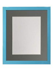 FRAMES BY POST 0,75 tum blå fotoram med mörkgrå montering 20 x 16 bildstorlek A3 plastglas