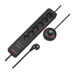 Brennenstuhl Eco-Line Comfort Switch Extensão de tomadas com 6 tomadas de energia (cabo de 2 m, interruptor de mão/pé) antracite