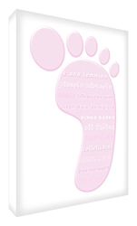 Feel Good Art FOOT-A6BLK-13IT Token Décoration en acrylique avec inscription en relief, rose clair, 14,8 x 10,5 x 2 cm