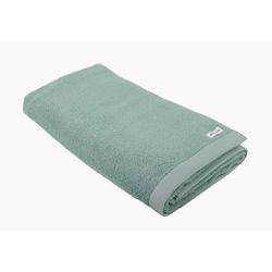 TOM TAILOR Sauna Towel, 80 x 200 cm, 100% Cotton/Terry Towel, with Two Hangers and Label with Logo, Colour Bath Towel Turquoise (Fresh Sage)