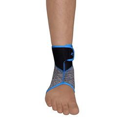 NIVIA Orthopedic Slip-in Ankle Support (Grey/Black, Size - Medium) | Material - Neoprene/Polyester | Pain Relief, Gym, Sports, Exercise, Workout, Cycling