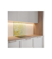 Saint Gobain Bodem voor afzuigkap van glas, onyx, geel, met digitale druk, email, 70 x 60 cm