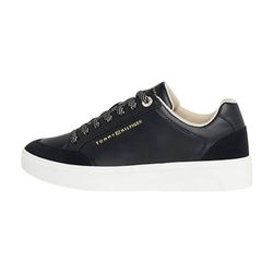 Tommy Hilfiger Femme Seasonal Court Sneaker FW0FW07683 Baskets à Semelle Cupsole, Noir (Black), 36 EU