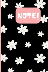 wite flowers cute Composition Notebook Wide Ruled Aesthetic Notebook 6 x 9 inch: For Teen Girls School Supplies