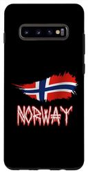 Carcasa para Galaxy S10+ Diseño de bandera de estilo nórdico antiguo de Noruega