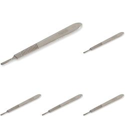 Gima - Manche pour Gauge ou Bistouri en acier inoxydable, n. 3, pour les Lames 10 à 15. (Lot de 5)