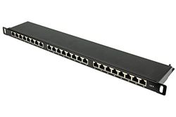 Good Connections® Panneau de brassage/panneau de brassage - 19" - Montage serveur/rack - CAT6, 500 MHz - Compatible GIGABIT - 24 ports - 0.5U - Blindé STP - Ouverture sans outil - Noir de jais