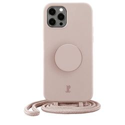 PopSockets x Just Elegance - Carcasa para iPhone 12 Pro Max Con un Collar Trenzado Extraíble y un PopTop intercambiable - Rose Breath