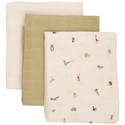 Pippi Pack of 3 Unisex Baby Cloth Nappies/Burp Cloth/Muslin Nappies, 70 x 70 cm