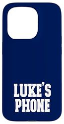 Luke's Phone Nome Luke Personalizzato Bianco Blu Custodia per iPhone 15 Pro