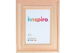 INNSPIRO Marco madera de pino macizo para mosaico con trasera 4,5cm. moldura 24x30cm., madera sin tratar, natural, para manualidades, decorar y personalizar