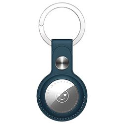 Qosea AirTag Cover for AirTags 2021, Blue, Case with Key Fob, Tracker Cover, Locator, Scratch Resistant, Protect and Track Items