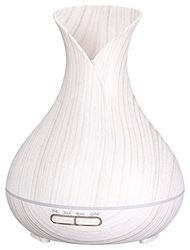 SIXTOL Vulcan Aroma Diffuser wit hout 350 ml | Ultrasone luchtbevochtiger | Voor luchtbevochtiging en geur van thuis, slaapkamer, kantoor | Aromatherapie | Voor etherische oliën