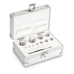 Jeu de poids KERN® E2 1 g - 200 g, dans un coffret en aluminium, acier inoxydable poli