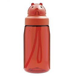 Laken Bottiglia per bambini OBY Kids Tritan, tappo OBY con cannuccia 0,45 l rosso