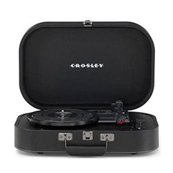 Crosley Discovery Tourne-disque portable – Tourne-disque Bluetooth, lecteur vinyle en forme de valise à 3 vitesses, platines pour disques vinyles, haut-parleurs stéréo intégrés et récepteur Bluetooth,