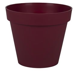 EDA - Vaso di fiori rotondo Toscana Ø 25 cm - Volume 6 L - Ø 25 x H.21 cm - Rosso Borgogna