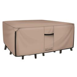 ULTCOVER Rektangulär uteplats slitstarkt bordsskydd – 600D tuff duk vattentät utomhus matbord och stolar, allmänna ändamål möbelöverdrag storlek 198 L x 137 cm B x 28 H cm