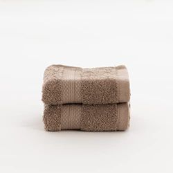 PACK 2 TOALLAS 100% ALGODÓN PEINADO 650 GR. TAUPE 30X50