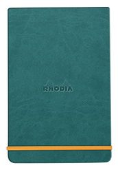 Clairefontaine ES RHODIA 194356C - Cuaderno rígido Peacock Webnotepad - A6 - Rayado - 192 páginas desmontables - Papel Ivory 90 g/m - Marcapáginas, cierre elástico - Cubierta de piel sintética