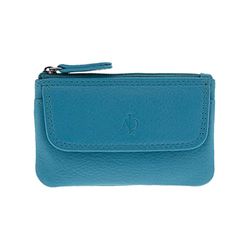 ADAPELL® Portafoglio unisex in vera pelle bovina – Portamonete, porta carte, portachiavi – capacità fino a 14 carte., blu, Taglia unica, Super soft: