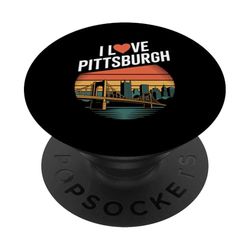 I Love Pittsburgh Cityscape Bridge PopSockets Adhesive PopGrip