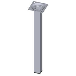 Element System 11101-00015, Pernas para móveis com base para aparafusar, tubo de aço quadrado