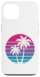 Retro Sunset Palm Trees Vintage 80s Tropical Circle Graphic Case for iPhone 13