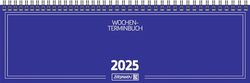 BRUNNEN Agenda horizontal, modèle 774 (2025), 2 pages = 1 semaine, 326 × 102 mm, 112 pages, couverture en carton, bleu
