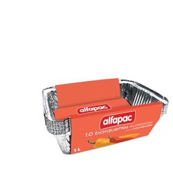 Alfapac, 83106, Vaschetta in alluminio, 1 L, 2 pacchi da 10 pz.
