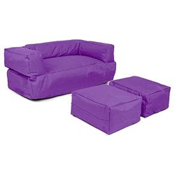 Fauteuil 2 pl + pouf enfants Purple