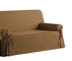 Estoralis Beret Housse de canapé avec nœuds Design Moderne Tissu Jaquard Beige pour canapé 3 Places Taille du Tissu (180 à 210 cm) Housse pour Tout Type de canapé