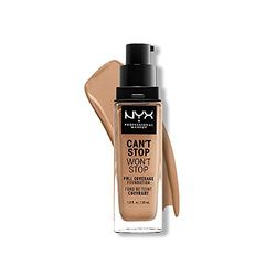 NYX Professional Makeup Can't Stop Won't Stop Full Coverage Foundation, Long Lasting, Waterproof, Vegan Formula, Matte Finish, Shade: Neutral buff