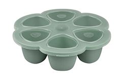 Béaba Meerdere Porties Premium kwaliteit silicone, Extreme hittebestendigheid, Oven- en magnetronbestendig, 6 aparte vakjes, luchtdicht deksel, Gemaakt in Italie«, 6x90 ml, Saliegroen