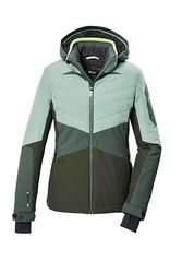 killtec Donna Giacca da sci/giacca funzionale con cappuccio e paraneve con chiusura a cerniera KSW 34 WMN SKI JCKT, hell stahlmint, 44, 41967-000