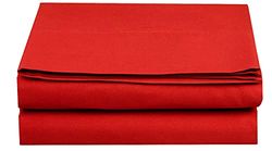 Elegant Comfort Premium Hotel Quality 1-Piece Flat Sheet, Luxury & Softest 1500 Thread Count Egyptian Quality Bedding Flat Sheet, Wrinkle, Stain and Fade Resistant, Full, Red