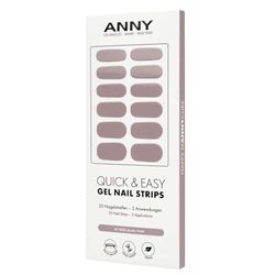 ANNY Żelowe paski do paznokci – folia do paznokci UV do naklejania lampą UV, trwała i nietłukąca, łatwe zastosowanie, kolor: dusty rose - stłumiony brudny róż – nr 20