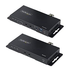 StarTech.com Juego Extensor de HDMI 4K por Fibra - 4K a 60Hz hasta 1km (Monomodo) o 330m (Multimodo) - Fibra Óptica LC - HDR - HDCP - Alargador de Audio/RS232/IR - Receptor Transmisor (ST121HD20FXA2)